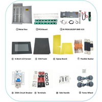 Batería LiFePO4 Plug and Play de 51.2V 16KWh, 16PCS Ev MB31 314Ah JK 200A BMS LCD 250A con Disyuntor y Ruedas, Ensamblada