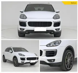 Facelift For Porsche Cayenne 2015-2017 958.2 Body Kit Old To New 2023-9Y0.1 Turbo Front Bar Assembly TKT Front Lip Rear Kit
