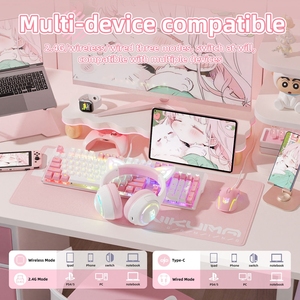 Precio de Fábrica <span class=keywords><strong>ONIKUMA</strong></span> GT838 Auriculares Inalámbricos para Juegos 2.4G con Orejas de Gato RGB y Micrófono Desmontable para PS5 PS4 Switch Móvil - Product Image 5