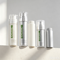 Bouteilles en plastique PET de luxe de 30 ml et 50 ml avec pompe sans air, vente directe d'usine, emballage pour soins personnels, lotion, crème