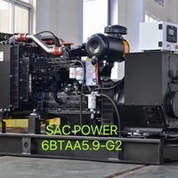 Générateur diesel silencieux d'origine à 6 cylindres, moteur diesel DCEC Cummins 6BTAA5.9-G2 et alternateur Marathon.