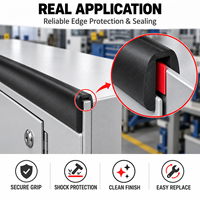 Bande de finition en caoutchouc EPDM en forme de U personnalisée avec insert rouge, bande d'étanchéité flexible en U pour tôles métalliques, portes d'armoires industrielles