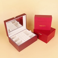 Boîtes à bijoux en carton rigide et en bois avec tiroir miroir, emballage de présentation pour ensembles, emballage cadeau