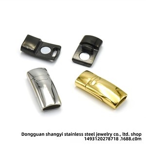 Toptan paslanmaz çelik 316L titanyum dikdörtgen düz manyetik toka Snap düğmesi DIY takı bilezik kordon aksesuarları - Product Image 3