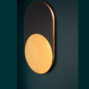 <span class=keywords><strong>Miroir</strong></span> mural ovale à cadre métallique moderne, avec <span class=keywords><strong>miroir</strong></span> <span class=keywords><strong>noir</strong></span>, pour l'entrée, salle de bains, salon - Product Image 1