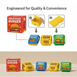 Plateaux en papier sulfurisé personnalisés avec design coloré <span class=keywords><strong>pour</strong></span> le burger géant cascade de fromage et les frites garnies - Product Image 3
