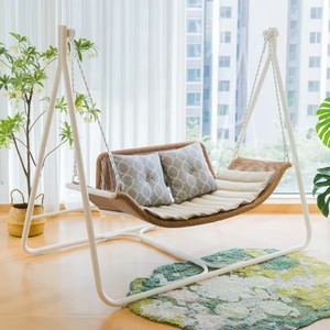 Fauteuil <span class=keywords><strong>suspendu</strong></span> de luxe imperméable pour patio extérieur, chaise <span class=keywords><strong>double</strong></span> de jardin en rotin résistant à l'eau pour hôtel et loisirs - Product Image 4