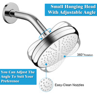 Douche de plafond en plastique ABS chromé 2025, finition chromée, 6 pouces, design moderne, pomme de douche pluie pour salle de bain