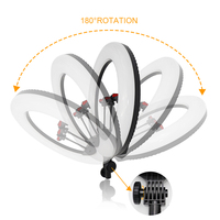 OEM Vente chaude Anneau lumineux portable pliable de 18 pouces avec trépied, température de couleur réglable 2700-6500K, lumière d'appoint LED pour selfie RGB