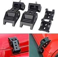 Spedking Loquets de verrouillage de capot de haute qualité Serrures de capot noires à trois trous pour Jeep Wrangler JK 2007-2017 Serrure de capot