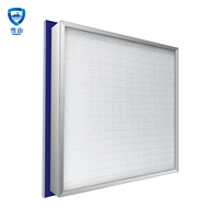 Filter Udara Cairan Mini-pleated Kustom dengan Segel Gel, Filter Hepa H13 H14, Filter HVAC Efisiensi Tinggi untuk Ruang Bersih
