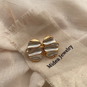 <span class=keywords><strong>Pendientes</strong></span> de joyería de acero inoxidable moda Vintage sin desvanecer 18K chapado en oro titanio acero antialérgico Irregular pendiente ovalado - Product Image 6