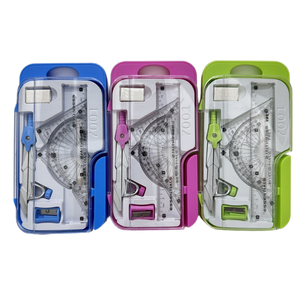 Promoción, nuevo diseño, brújula con regla y auricular para matemáticas, dibujo geométrico, círculo, papelería, juego de brújulas para estudiantes de escuela - Product Image 1