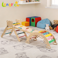Triangle d'escalade Montessori 7-en-1 arc-en-ciel avec rampe et échelle, structure de jeu intérieure unisexe pour tout-petits, idéale pour la maison et la garderie