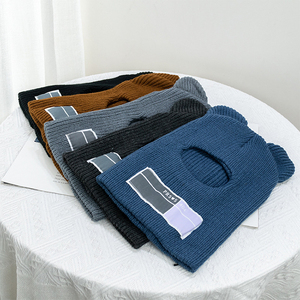 シンプルさ3-in-1ベアイヤーニットウールバラクラバハットビーニースノーハットフード - Product Image 1