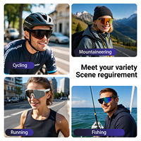 Lunettes de soleil audio pour sports de plein air avec appels Bluetooth, traduction IA, musique, protection UV400, ajustement réglable, design breveté