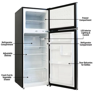 Réfrigérateur double porte 218L/7,5 pi³ avec congélateur supérieur, personnalisable OEM/ODM, en promotion, pour la maison - Product Image 4