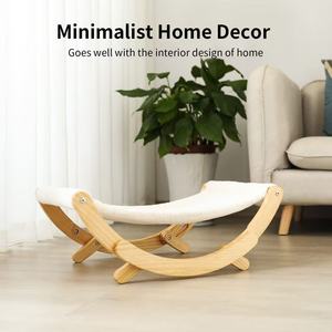 Hamaca de madera para gatos, cama mecedora, cama lavable para gatos para invierno, silla mecedora para mascotas, tumbona para gatos de pie, cama para gatos de madera maciza - Product Image 3