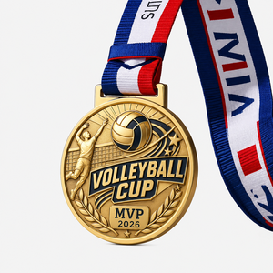 Customized Wholesale Preschool Graduation Medal Figure 3d Zinc Alloy Sports Gold Silver School Volleyball <b>Cup</b> Medals Custom - Product Image 1