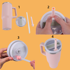 Pailles en silicone réutilisables, flexibles et longues, pour bouteilles de 30 oz ou 40 oz – Nouveauté, vente en gros - Product Image 6