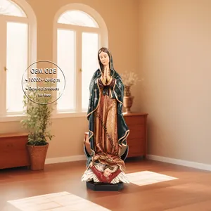 Fábrica atacado estátuas religiosas católicas resina com luz estátua virgem nossa senhora de guadalupe escultura