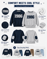 Sweat-shirt polaire tendance pour enfants automne-hiver 2026, pull épais et chaud à col rond, décontracté pour garçons et filles, vêtements OEM ODM