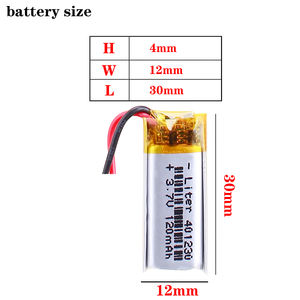 แบตเตอรี่ลิเธียมไอออนโพลิเมอร์ 3.7V 120mAh 401230 พร้อมแผงวงจรพิมพ์ - Product Image 2