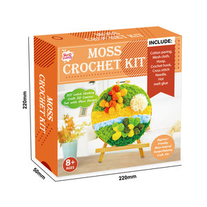 Kits de broderie au crochet pour sous-verres 3D motif mousse, pour adultes débutants, loisirs créatifs DIY amusants pour enfants, kits de broderie de dessins animés - Product Image 2