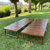 Mobilier long en bois pour hôtel, table pliante de banquet en bois pour fête, dîner, événement extérieur, mariage, plus design