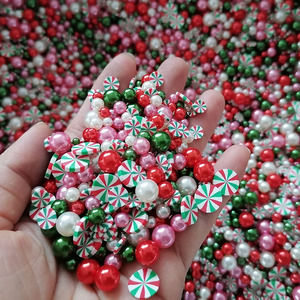500g DIY Craft Slime Filler Kẹo Bạc Hà Polymer đất sét lát Acrylic Hạt Ngọc Trai Mix giáng sinh Polymer sprinkles - Product Image 2