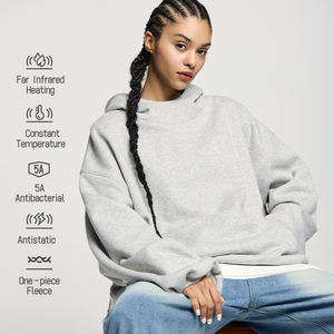 Felpe con Cappuccio QUICKSHOW 325G GSM con Riscaldamento a Infrarossi, Felpe Calde Personalizzate in Cotone, Vestibilità Ampia e Corta - Product Image 3