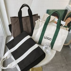 Factory Direct Pack World Eco-Friendly Custom Logo <b>Canvas</b> Tote Bag with Zipper Closure and Handle for Daily Use for Shopping - Product Image 5