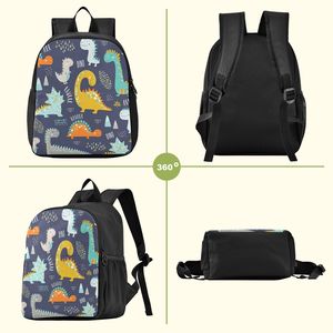 Cute Dinosaur Print Student <b>Backpack</b> Preschool School Bag Lightweight Polyester Bookbag for Boys and Girls - Product Image 6