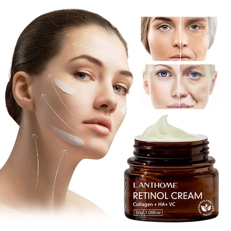 private label organic Remove Wrinkle Vitamin E Hyaluronic Acid Moisturizer anti aging 3% retinol face cream