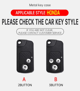 Étui de protection pour clé de voiture Honda Fit Jazz Shuttle GP2 Spada StepWgn RG1 Freed Spike Ge6 en alliage de zinc et cuir, porte-clés télécommande - Product Image 6
