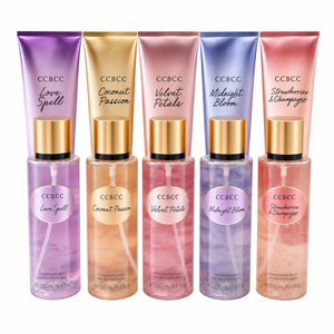 <b>Pure</b> <b>Seduction</b> Shimmer Liquid Body Care Set 250ml Floral Fragrance Mist +236ml Scented Body Lotion Glitter Pink Texture Gold Cap - Product Image 2