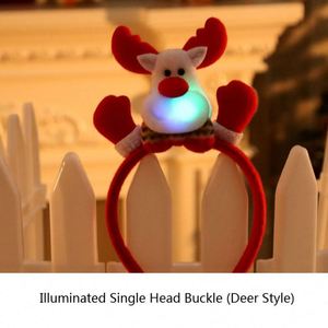 Diadema con Luces LED de Navidad, Diseño de Papá Noel, Reno, Muñeco de Nieve y Oso, Doble Cabeza, Personalizable, Decoración Navideña - Product Image 3