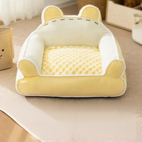 Lit pour animaux de compagnie lavable en forme d'ours mignon, toutes saisons, chaud, pour chat, doux, en peluche, nid pour chien, housse amovible, tapis de couchage pour animaux, en gros