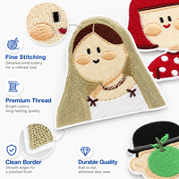 En stock : Patch artistique amusant, broderie mixte, badge classique Mona Lisa, étiquette de personnage pour vestes en jean personnalisées, approvisionnement en gros
