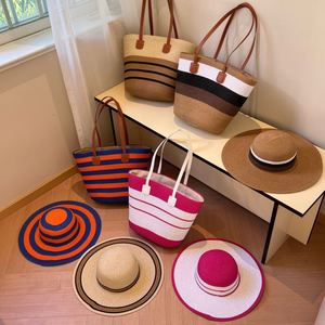 Hot Sale <b>Summer</b> Beach <b>Bag</b> Hat Set Women Outdoor Beach Tote <b>Bag</b> Hat Set Handmade Colorful Straw Tote <b>Bag</b> - Product Image 4