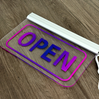 Enseigne d'ouverture de magasin Daco logo - une enseigne LED rétroéclairée pour les magasins et la vente au détail, utilisée pour les petits pubs, les salons et les boulangeries
