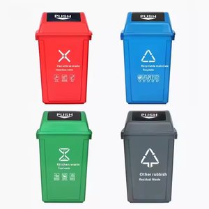 집용 25L 30L 40L 60L 100L 플라스틱 쓰레기통 재활용통 뚜껑 포함 - Product Image 2