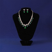 Parure de bijoux de luxe européenne et américaine pour mariage, collier et boucles d'oreilles en zircon émeraude goutte d'eau, pour demoiselles d'honneur, cadeau souvenir pour femme