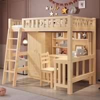Meubles de Lit Écologiques Modernes en Bois de Pin Massif, Lit Superposé en Bois pour Enfants pour Chambre à Coucher