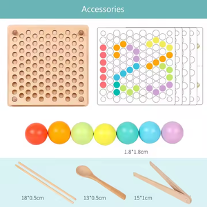 ของเล่นไม้เสริมพัฒนาการเด็กเล็ก แรงบันดาลใจจากมอนเตสซอรี่ เกมร้อยลูกปัดสายรุ้ง - Product Image 6