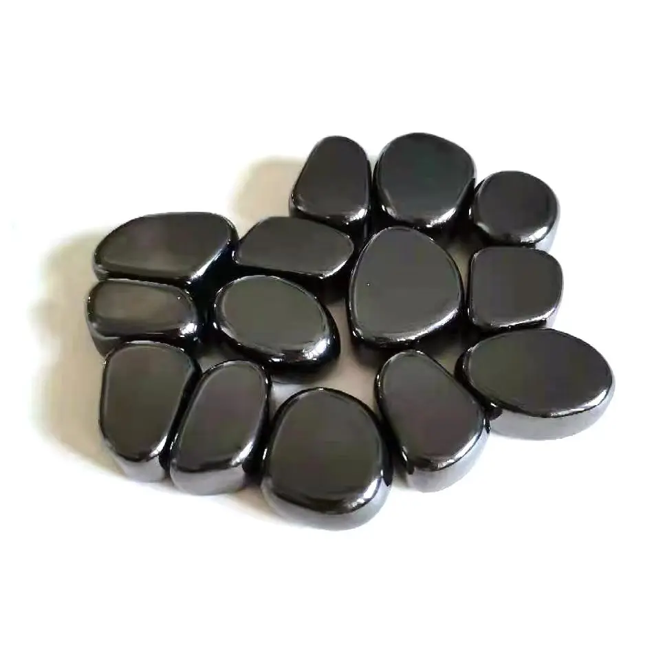 Puzzel Magnetische Stress Speelgoed Natuurlijke Magnetische Hematiet Tuimelsteen Zwarte Kleur Niet-Specificatie Gepolijste Ferrietmagneet
