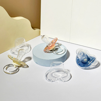 Sucette pour bébé en silicone souple transparente sans BPA, pour apaiser les nourrissons et les nouveau-nés