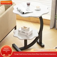 Table d'appoint simple et compacte, table basse moderne minimaliste en métal, rangement multifonctionnel pour salon et chambre - Transfrontalier