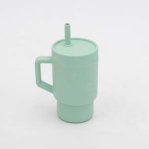 Bouteille à paille en silicone pour bébé de 9 oz, gobelet pour enfants anti-fuite avec poignée - Product Image 5