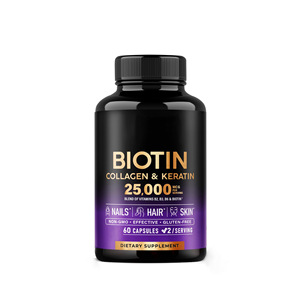 Cápsulas de colágeno Cápsulas de biotina para una piel y uñas más saludables 12000mcg Biotina 600mg Colágeno fuerza personalizable - Product Image 1